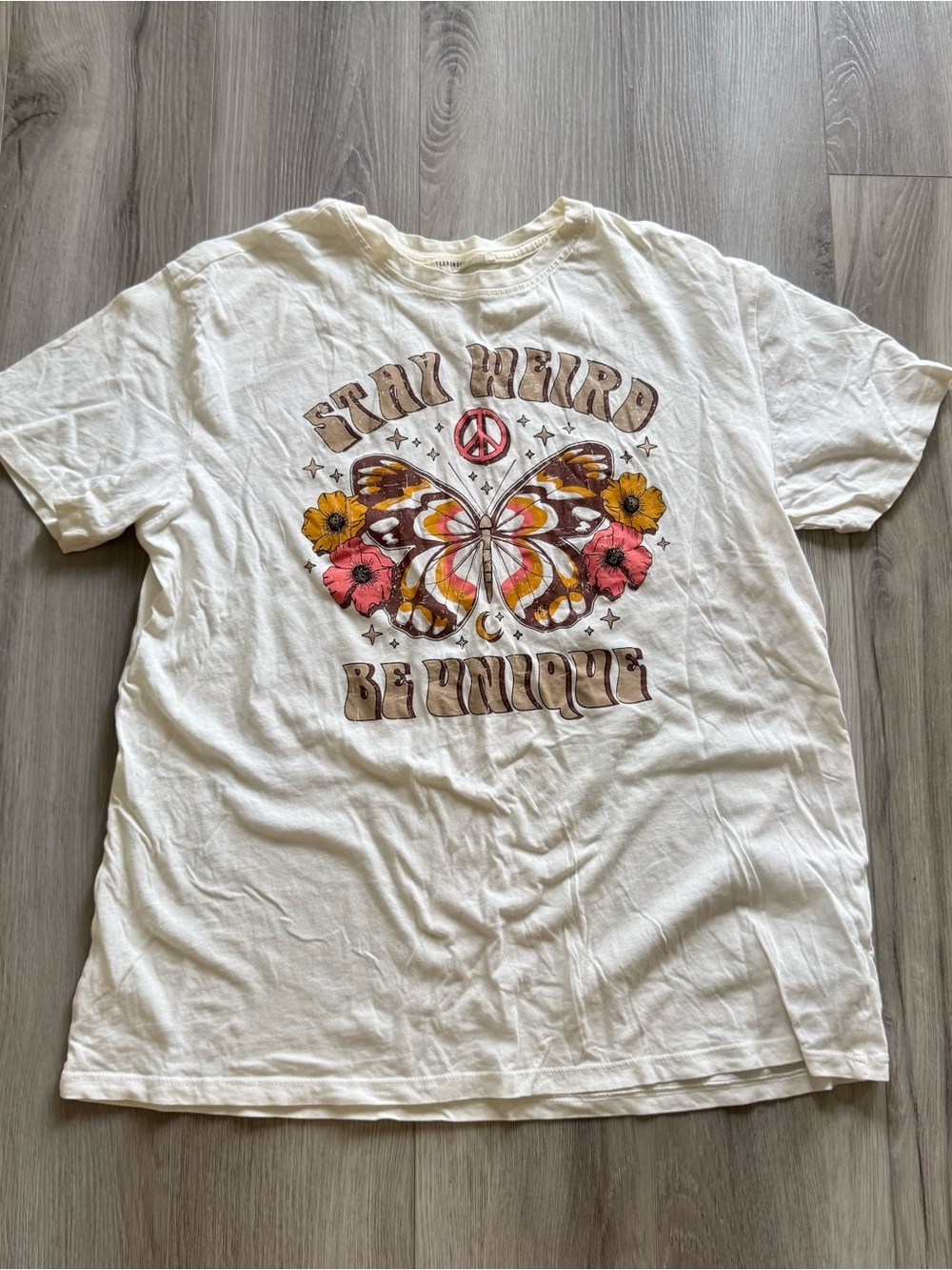 Stay Weird Be Unique Graphic Tee - White